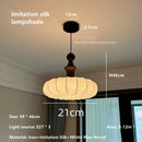 Axyaa French Vintage Wood Silk Pendant Light Chandelier