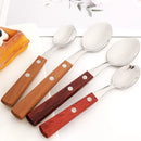 Axyaa 16/24Pcs Wood Handle Stainless Steel Cutlery Set - Kitchen Tableware