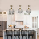 Axyaa Nordic Striped Lantern Glass Ceiling Light Chandelier for Living Room & Bedroom
