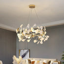 Axyaa Ginkgo Chandeliers: Elegant Ceramics & Acrylic Leaves Pendant Lights
