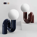 Axyaa Glass Ball Resin Table Lamp with Changeable G9 Bulb for Bedroom and Living Room