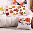 Embroidered Pumpkin Halloween Pillowcase by Axyaa - Cotton Throw Cushion Cover