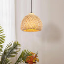 Axyaa Bamboo Rattan Pendant Chandelier E27 Hand-knitted Indoor Lamp