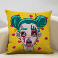 Axyaa Fashion Girl Cushion Cover: Living Room Sofa Pillow Case 45x45cm