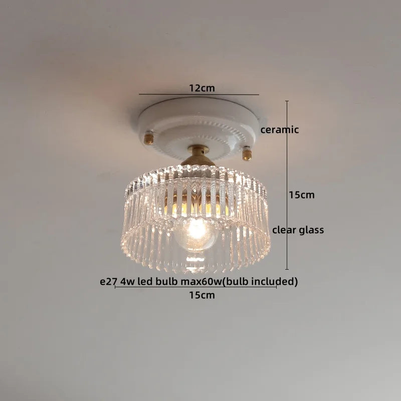 Axyaa Ceramic LED Ceiling Light - Creamy White Nordic Indoor Lamp