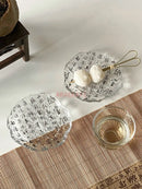 Axyaa Glass Small Plate for Snacks, Desserts, Tea - Chinese Style, High-End Quality