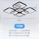 Axyaa Square Ceiling Lamp Modern Chandelier for Bedroom Living Room