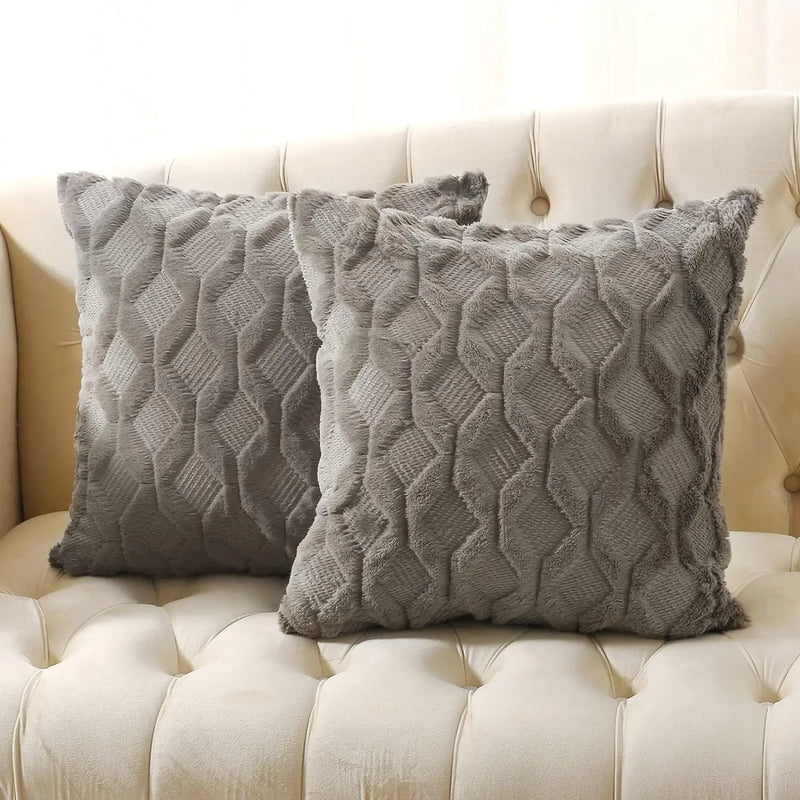 Axyaa Beige Throw Pillow Cover 45x45cm - Solid Decorative Cushion for Sofa and Bedroom