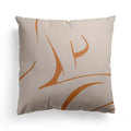 Axyaa Nordic Orange Geometric Flower Print Throw Pillow Cover for Home and Office