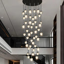 Axyaa Crystal Stair Chandelier Ceiling Lamp LED Chandeliers for Living Room