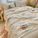 Axyaa Cartoon Rabbit Flannel Blanket: Winter Cozy Throw for Bed, Sofa, Travel