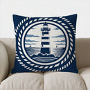 Axyaa Lighthouse & Nautical Waves Pillow Cover for Sofa, Bedroom, Car