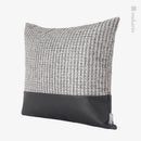 Axyaa Simple Modern Jacquard Stitched Square Pillow in Silver and Black Markings