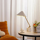 Axyaa Modern White Marble Table Lamp House Decor Dimmable Study Desk Light