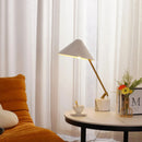 Modern White Marble Table Lamp by Axyaa: Dimmable Study Desk Lamp for Bedroom & Living Room