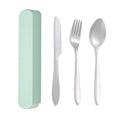 Axyaa 3pc Portable School Dining Set with Case: Knife, Fork, Spoon