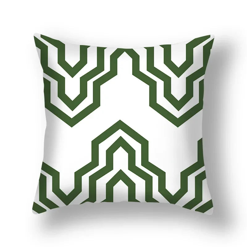 Axyaa Pink Gold Geometry Polyester Pillow Case 45*45cm Square