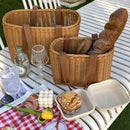 Axyaa Wicker Picnic Basket Tote Handle Storage Rustic Life Shopping Organizer