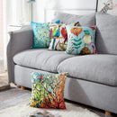 Axyaa Bird Flower Linen Pillowcase Sofa Cushion Cover Home 40x40-60x60