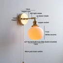 Modern Nordic LED Wall Light White Umbrella Style with Swing Copper Arm by Axyaa