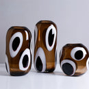Axyaa Ellipsoid Glass Vase with Spot Pattern for Home Decor