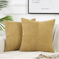 Axyaa Boho Patchwork Corduroy Striped Throw Pillow Covers for Home Decor
