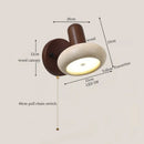 Axyaa LED Wall Sconce Yellow Travertine Pull Chain Switch, Mid Century Modern Style