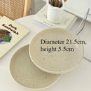 Axyaa Nordic Ceramic Ink Dot Bowl - Large Soup Salad Fruit Noodle Plate