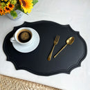 Axyaa Oval Faux Leather Placemats Set for Kitchen Outdoor Indoor Party Table Decor