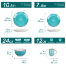 Axyaa Vintage Porcelain Dinnerware Set - Dinner, Dessert Plate, Bowl, Mug Set