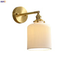 Axyaa Nordic Ceramic LED Wall Light with Pull Chain Switch, Modern Copper Sconce Home Lighting