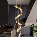 Axyaa Crystal Chandelier Stair Pendant Lamp Living Room Lighting