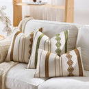 Axyaa Bohemian Embroidered Pillow Cover: Ethnic Cotton Linen Pattern, Various Sizes & Colors