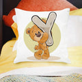 Axyaa Cartoon Bear Alphabet Print Cushion Cover - Children's Room Decor