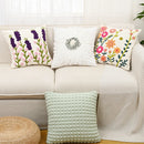 Axyaa Chenille Flower Embroidered Throw Pillow Case, 45X45, Living Room Sofa Bedroom Decor