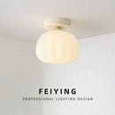 Axya Nordic White Pumpkin Ball LED Ceiling Light for Home Decor
