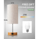 Axyaa Rechargeable Touch Table Lamp with USB Ports - White Lampshade
