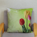 Axyaa Bedroom Tulip Flower Floral Cushion Cover Pillowcase for Sofa