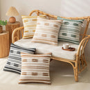 Axyaa Stripe Cushion Cover 45x45cm - Yellow Brown Green Black - Home Decor Pillow Cover
