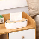 Bamboo Tissue Box Holder Decorative Napkin Case by Axyaa for Home Storage