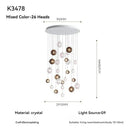 Axyaa Glass Crystal Chandelier for Modern Living Room Dining Room, Bedroom, Villa, and Staircase