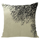 Axyaa Maple Leaf Print Linen Pillowcase for Home Decor and Sofa Comfort
