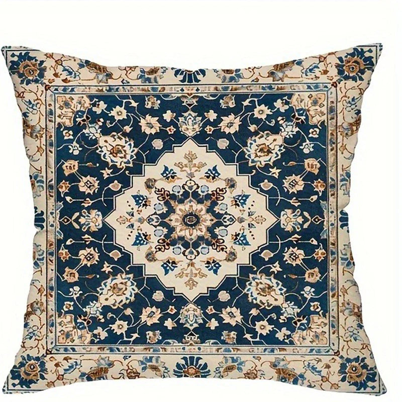 Axyaa Retro Floral Pattern Pillowcase: Ethnic Style Room Decoration Sofa Pillow Cover