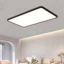Axyaa Square Ceiling Lamp BlackWhite LED Remote Control Modern Chandelier