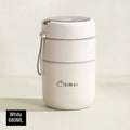 Axyaa Double-Layer Stainless Steel Thermal Lunch Box with Spoon and Bag