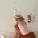 Axyaa Kawaii Bow Plastic Water Bottle with Time Scale, 500ML Outdoor Sports Drinking Cup.