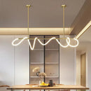 Axyaa Modern LED Linear Chandelier for Living & Dining Rooms - Designer Pendant Ceiling Light