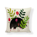 Linen Print Pillowcase 45X45CM Wildlife Collection by Axyaa
