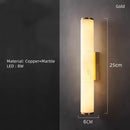 Axyaa Marble Wall Light Black Gold Copper Stone Brass Sconce for Parlor Bedroom