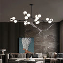 Axyaa Nordic Gold/Black Glass Balls Chandelier: Modern Tree Branches LED Pendant Light